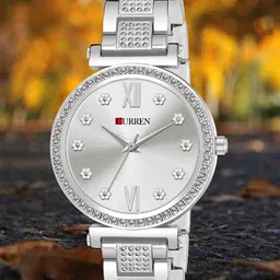 Curren Women Embellished Stainless Steel Straps Analogue Watch CR-1660-S-Flwr-W-image-67