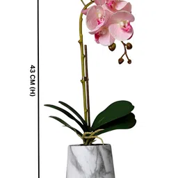 TAYHAA White 1 Pieces Orchid Artificial Plant With Pot image 4
