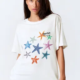 UniBlu Graphic Printed Drop Shoulder Sleeves Cotton Oversized T-shirt-picture-14