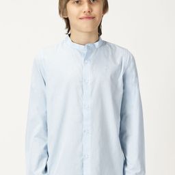 French Connection Boys Premium Band Collar Solid Cotton Casual Shirt-picture-39