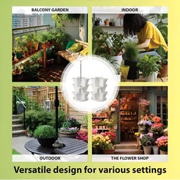 GARDEN'S NEED 6-Pcs White Textured Planters image 2