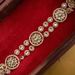 PANASH Gold-Plated Kundan Studded Matha Patti Head Jewellery image 4