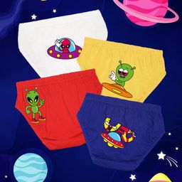 NUSYL Pack Of 4 Boys Printed Cotton Basic BriefsNUBCBRFPO4.0059-picture-16