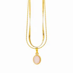 Baisara Jewellery Gold-Plated Oval Pendants with Chains image 3