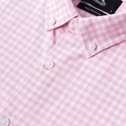 British Club Men Smart Fit Gingham Checked Button-Down Collar Cotton Casual Shirt image 4