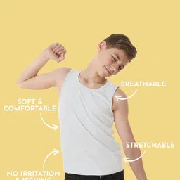 Heelium Boys Pack of 2 Bamboo Innerwear Vests P2-VEST-7-8-WHT image 5