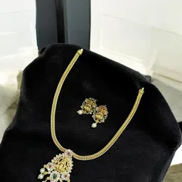 K C JEWELZ Brass Gold Plated American Diamond JEWELLERY Set-picture-26