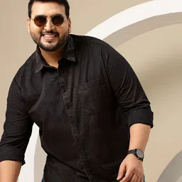 Sztori Plus Size Crinkled Washed Pure Cotton Regular Fit Casual Shirt-image-44