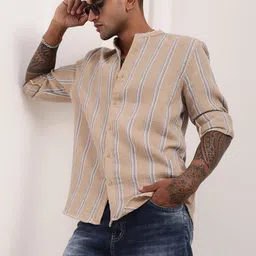 SHOWOFFFF Men Comfort Slim Fit Striped Casual Shirt-picture-31