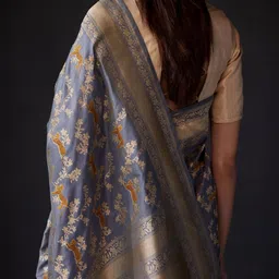 CANIZZARO Ethnic Motifs Zari Silk Blend Banarasi Saree image 2