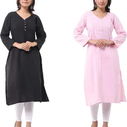 DESHBANDHU DBK Women Pink Cotton Kurtas-picture-29