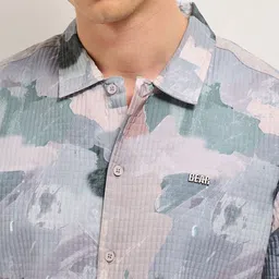 THE BEAR HOUSE Men Relaxed Fit Abstract Printed Spread Collar Casual Shirt image 4