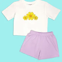 BE AWARA Girls Printed Short Sleeves Pure Cotton T-shirt With Shorts-image-85