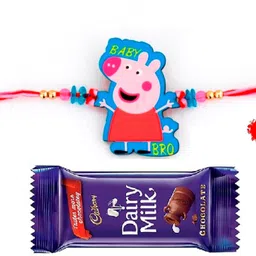 vr creatives Cartoon Character PEPPAA ,Peppa Pig Kids Rakhi With Chocolate Assorted Gift Box-picture-14