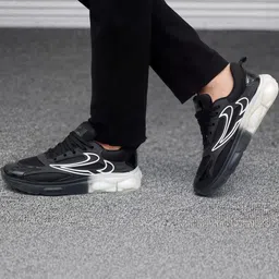 VATELIO Men Black Mesh Casual Shoes image 2