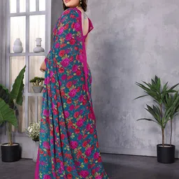 Moda Rapido Floral Printed Saree image 5