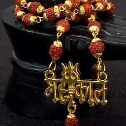 APUNKA D FASHION Men Gold-Plated Rudraksha Beaded Chain-image-55