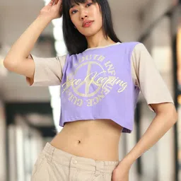 JUNEBERRY Print Cotton Crop Top image 1