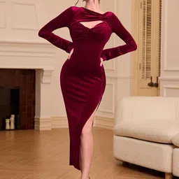 HERE&NOW Women Bodycon Maxi Dress-picture-33