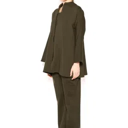 Contemponari Women Longline Tailored Jacket with Embroidered image 2