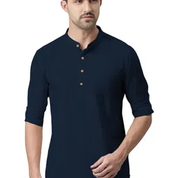 Swegzin Men Mandarin Collar Kurta-image-5