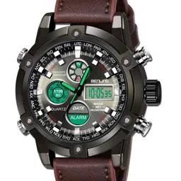 BENLING Men Leather Straps Round Reset Time Analogue Watch BL-1005-ANA-DIGI-BROWN-CMB-image-21
