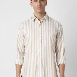 Van Heusen Sport Men Spread Collar Vertical Striped Cotton Slim Fit Casual Shirt-picture-34