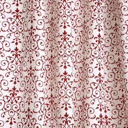 Myntra Elegant Homes White & Maroon Set of 2 Ethnic Motifs Window Curtain image 5