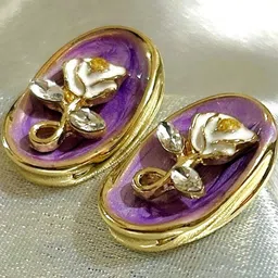 ANAMIKA Gold Plated Stainless Steel Oval Studs-picture-11