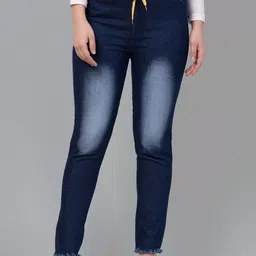Ira Collections Women Comfort Jogger Mid-Rise Light Fade Stretchable Jeans-picture-12