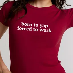 UniBlu Round Neck Crop Cotton T-shirt image 3