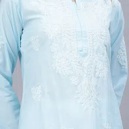 Seva Chikan Ethnic Motifs Embroidered Chikankari Cotton Straight Kurta image 5