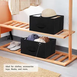 Kuber Industries Black 3 Pieces Non Woven Drawer Storage Organizer image 4