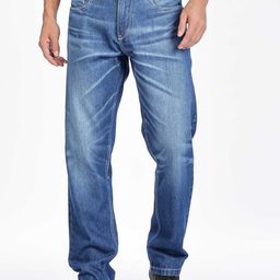 HERE&NOW Men Straight Fit Mid-Rise Mildly Distressed Light Fade Jeans-picture-3