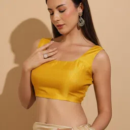 Happy Owl Silk Square Neck Saree Blouse image 3