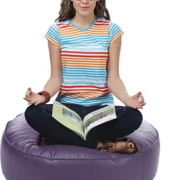 txor XXL Premium Leatherette Classic Round Floor Cushion Bean Bag Footstool With Bean Filling image 5