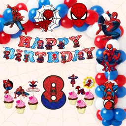 partyjoy 8th Birthday Party Decoration Kit for Boys | Spider Baby Theme birthday combo-picture-15
