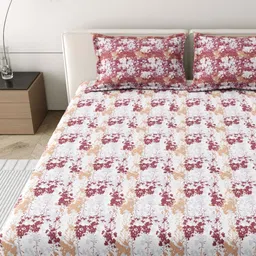 MAFATLAL Red Floral Printed Pure Cotton 186 TC King Bedsheet Set 2.74 m x 2.74 m-picture-31
