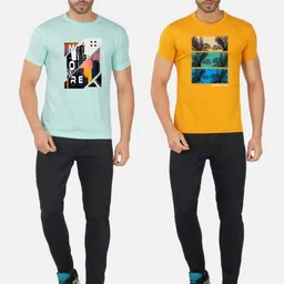 GLOBAL NOMAD Men 2 Printed Bio Finish Applique T-shirt image 5