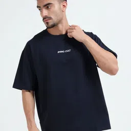 RHINO CULT Round Neck Drop-Shoulder Sleeves Oversized Cotton T-shirt image 3