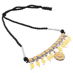 Bamboo Tree Jewels Silver-Plated Stone Studded & Beaded Jewellery Set image 2