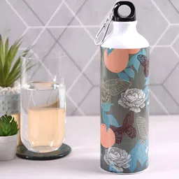 PENTADECO Grey & Orange Single Aluminium Printed Single Wall Vacuum Water Bottle-picture-41