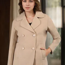 Chemistry Women Regular Fit Notched Lapel Overcoat-image-51