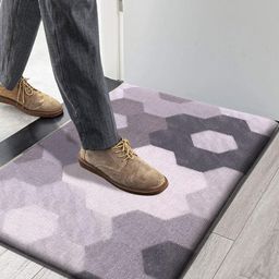 LUXEHOME INTERNATIONAL White & Grey Geometric Printed Anti-Skid Doormat-picture-42