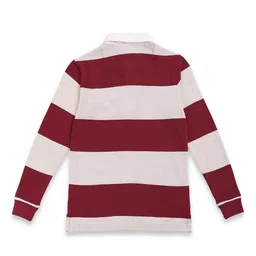 U.S. Polo Assn. Kids Boys Striped Polo Collar Pure Cotton T-shirt image 3