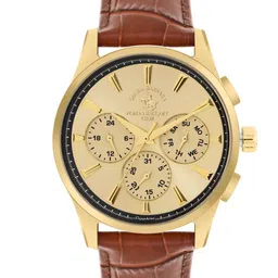 SANTA BARBARA POLO & RACQUET CLUB Men Embellished Dial & Leather Textured Straps Analogue Watch-picture-27