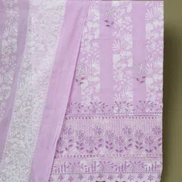 Koskii Floral Printed Thread Work Unstitched Dress Material image 4