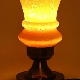 SOMIL Yellow Printed Glass Table Lamp image 4