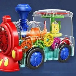 khilona wala Transparent Gear Train Toy with 3D Shining Light Effects, Train Sound and Music Toy Electric Train Special Gift for Kids Playful Bump and Go-picture-23