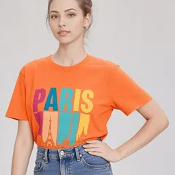 GAB Typography Printed Round Neck Pure Cotton T-shirt image 3